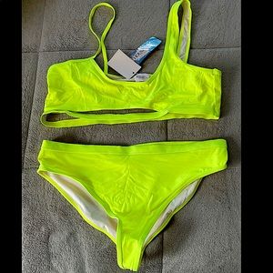 House of CB Neon Yellow Two Piece Bikini